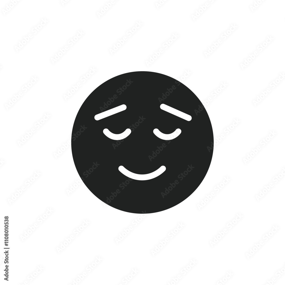 Poster calm emoji icon web design in vector