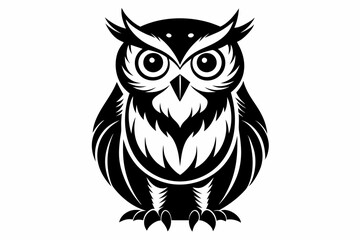 owl line art silhouette vector illustration