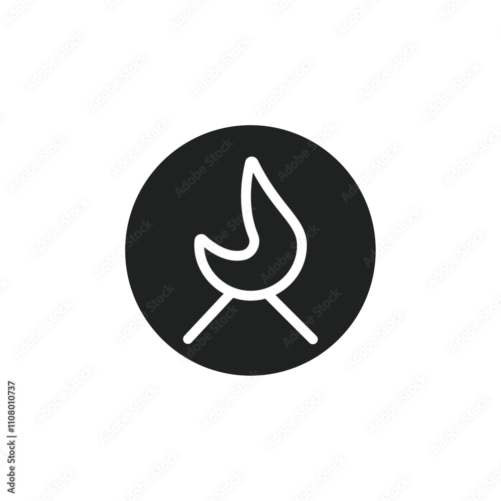 Poster campfire icon web design in vector