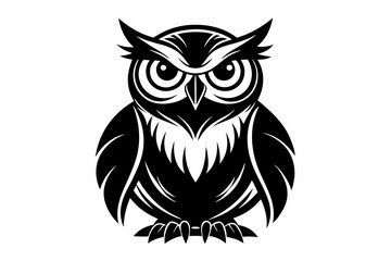 Obraz premium owl line art silhouette vector illustration
