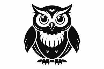 owl line art silhouette vector illustration