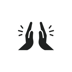 Obraz premium Clapping hand icon web design in vector