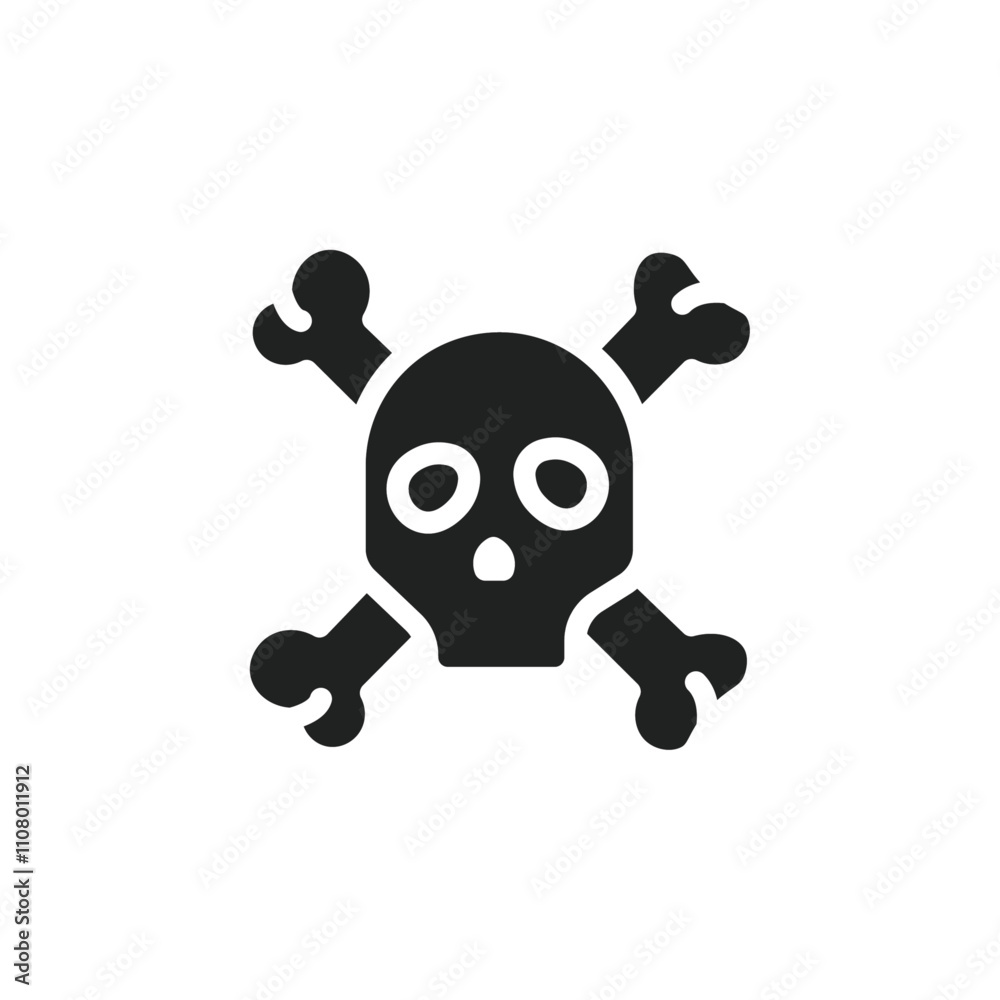 Aufkleber Crossbones skull icon web design in vector