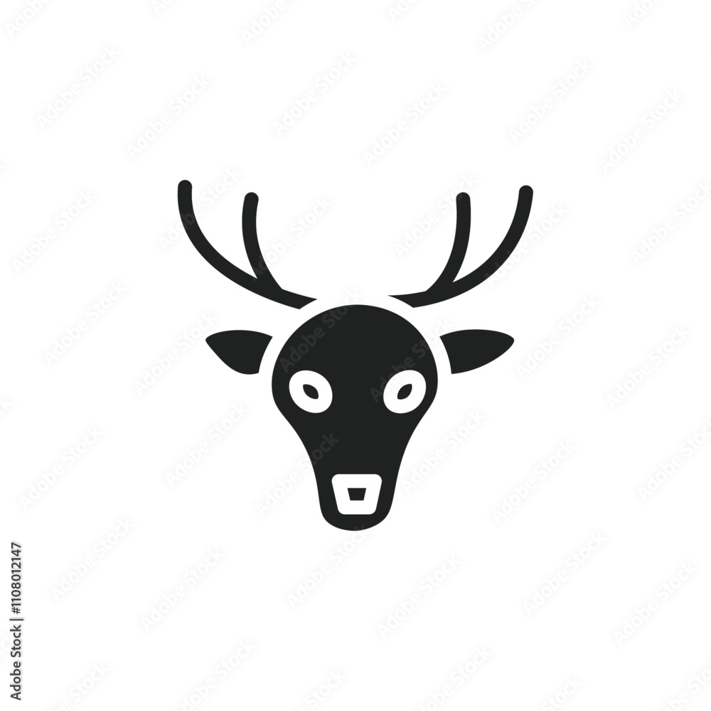 Poster deer animal icon web design in vector