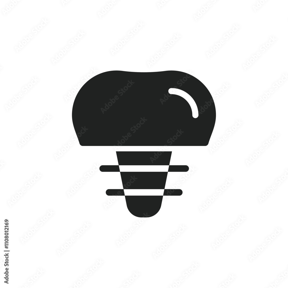Poster dental implants icon web design in vector