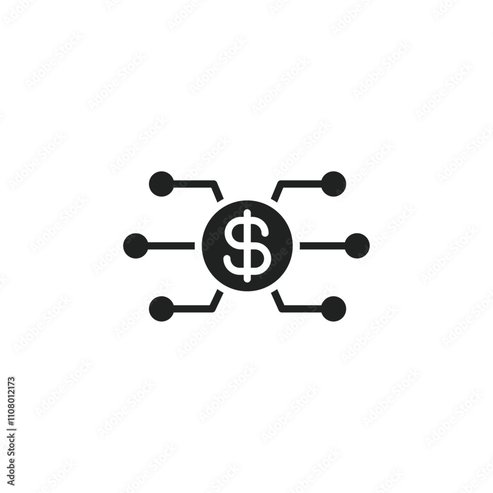 Aufkleber Digital Currency icon web design in vector