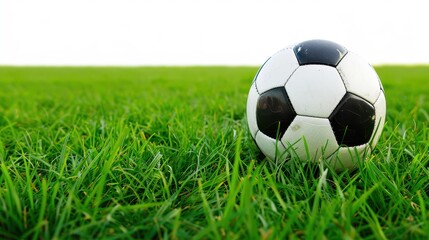 Naklejka premium Exciting youth soccer league game in progress green field action shot