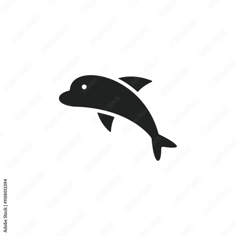 Poster dolphin icon web design in vector