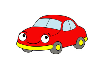 red car isolated on white