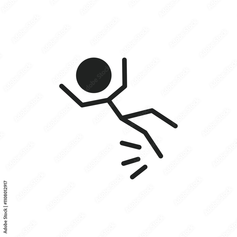 Poster fall accident icon web design in vector