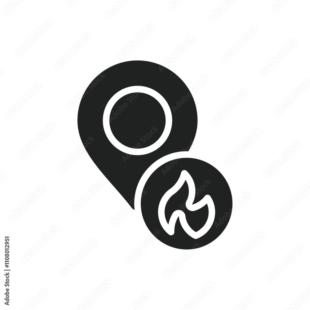 Aufkleber fire location icon web design in vector