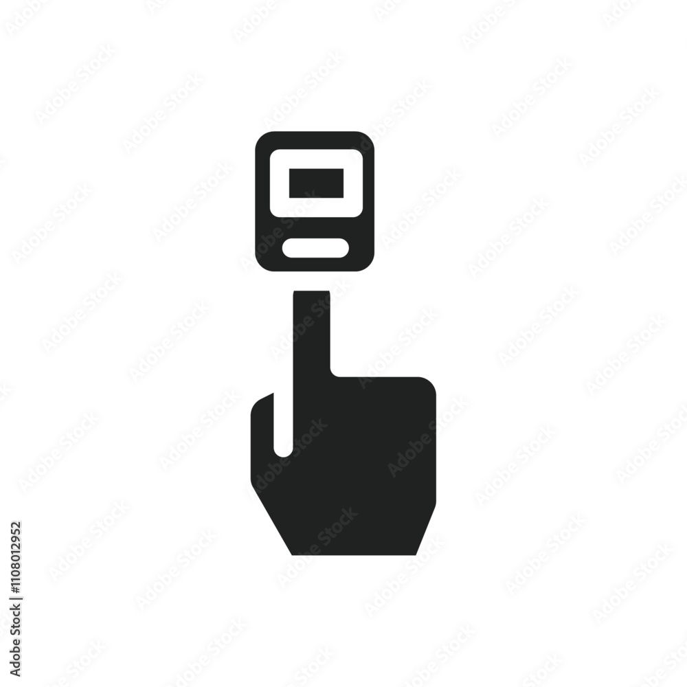 Poster Fingertip pulse oximeter icon web design in vector