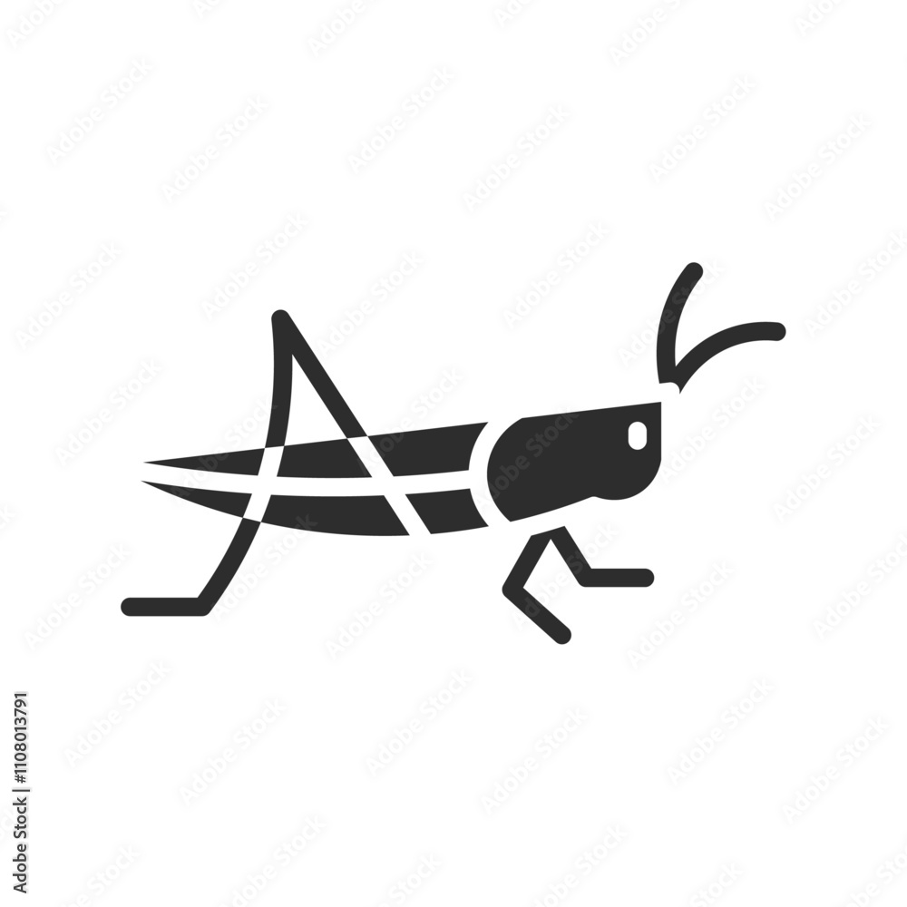 Aufkleber Grasshopper icon web design in vector