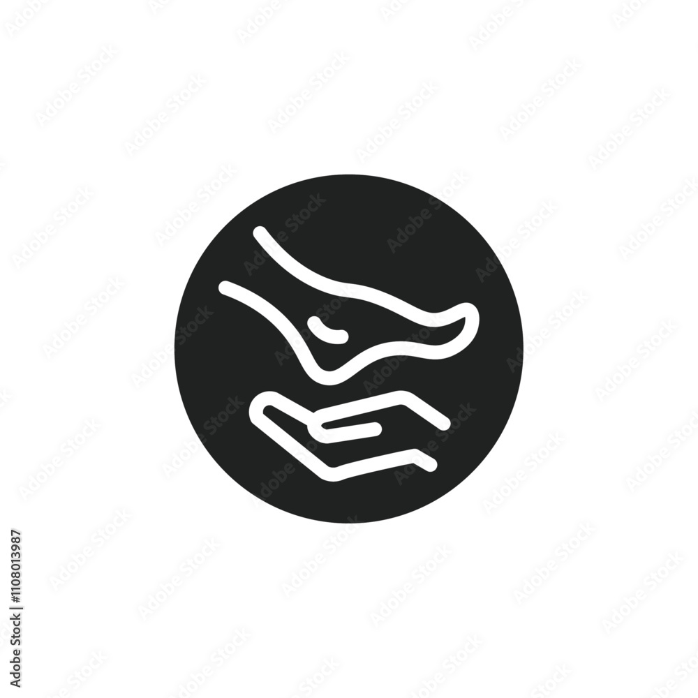 Poster hand and foot icon web design in vector