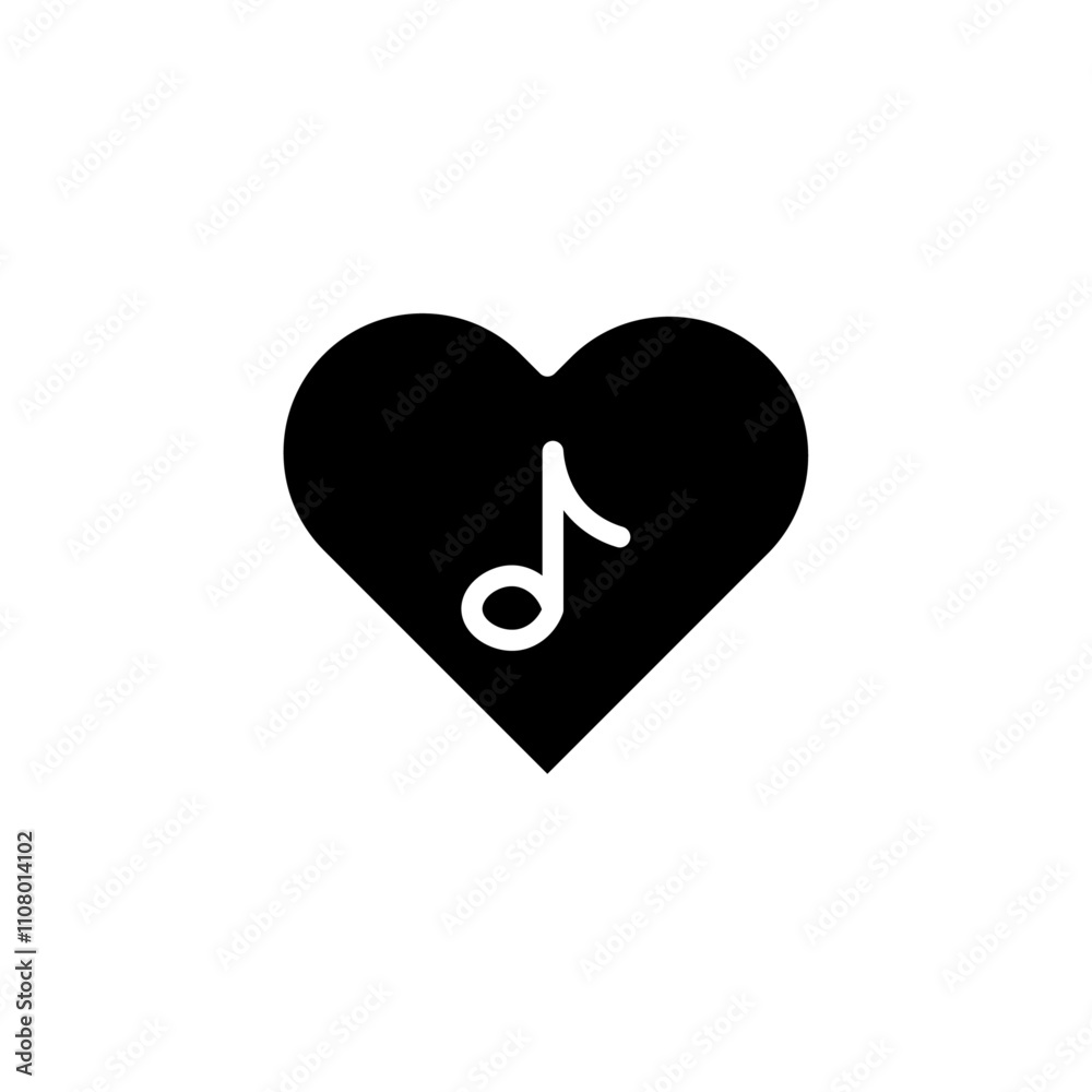 Poster Heard heart note icon web design in vector