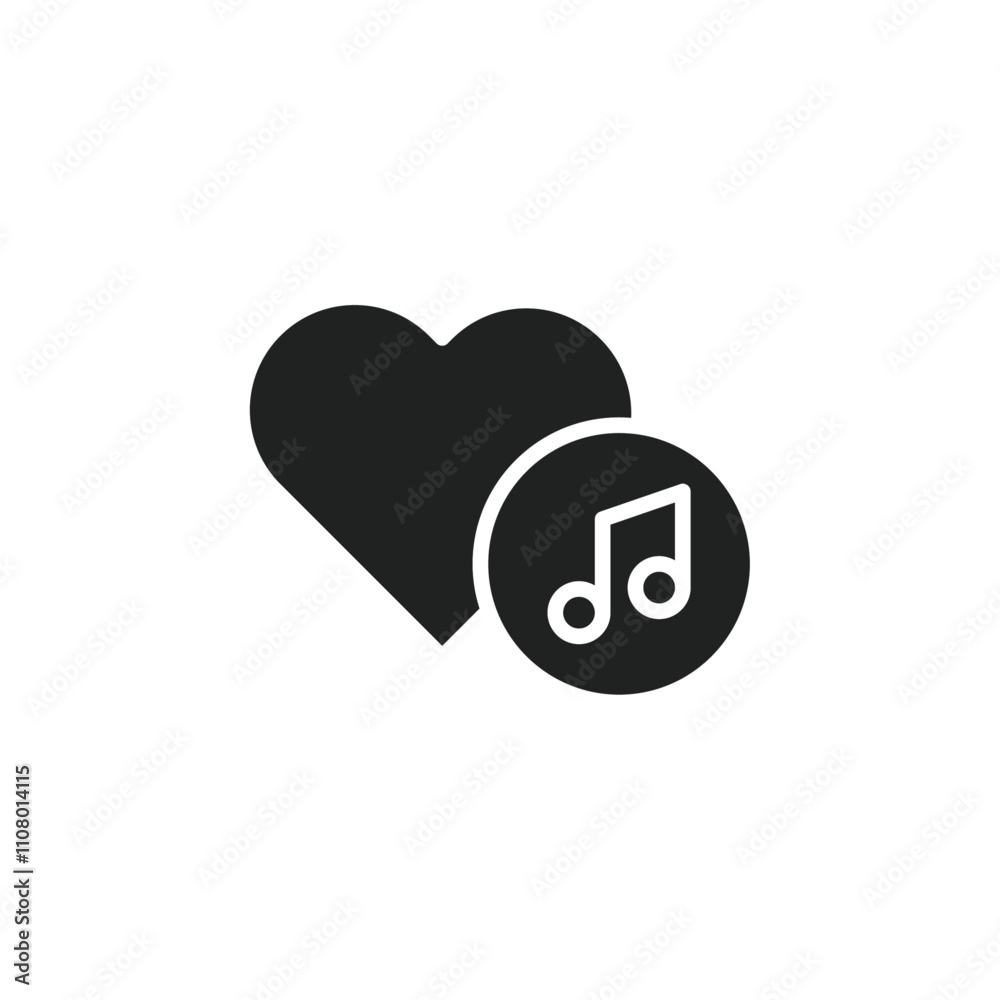 Poster heard heart note icon web design in vector