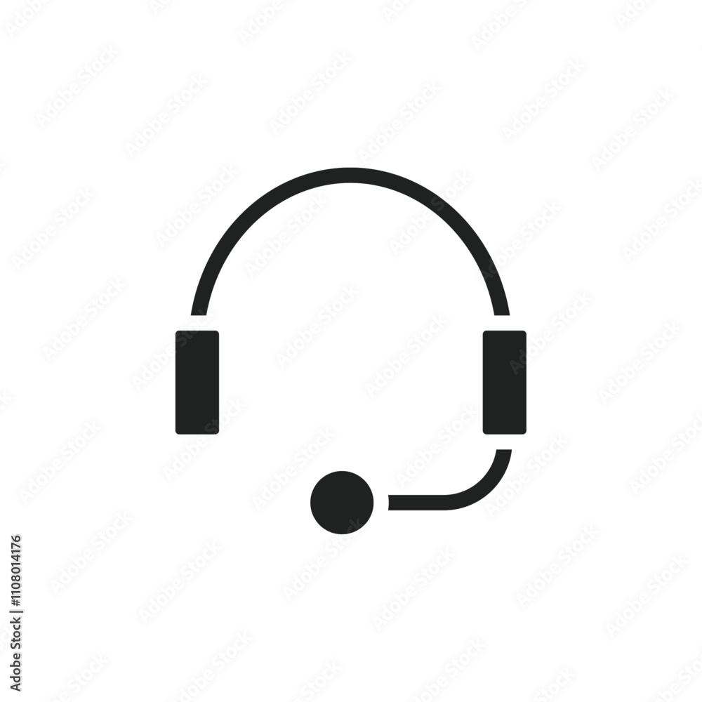 Poster Helpdesk Headphone icon web design in vector