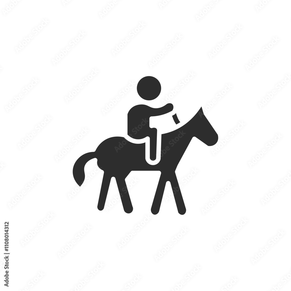 Poster horse ride icon web design in vector