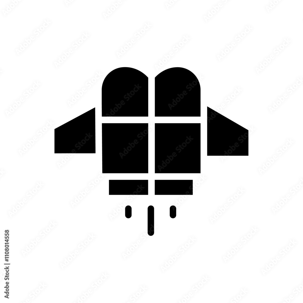 Poster jet pack icon web design in vector