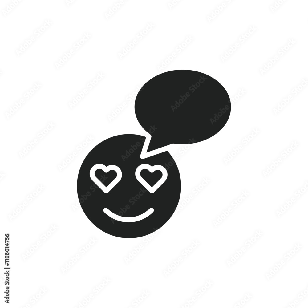 Poster lady love smiley message icon web design in vector