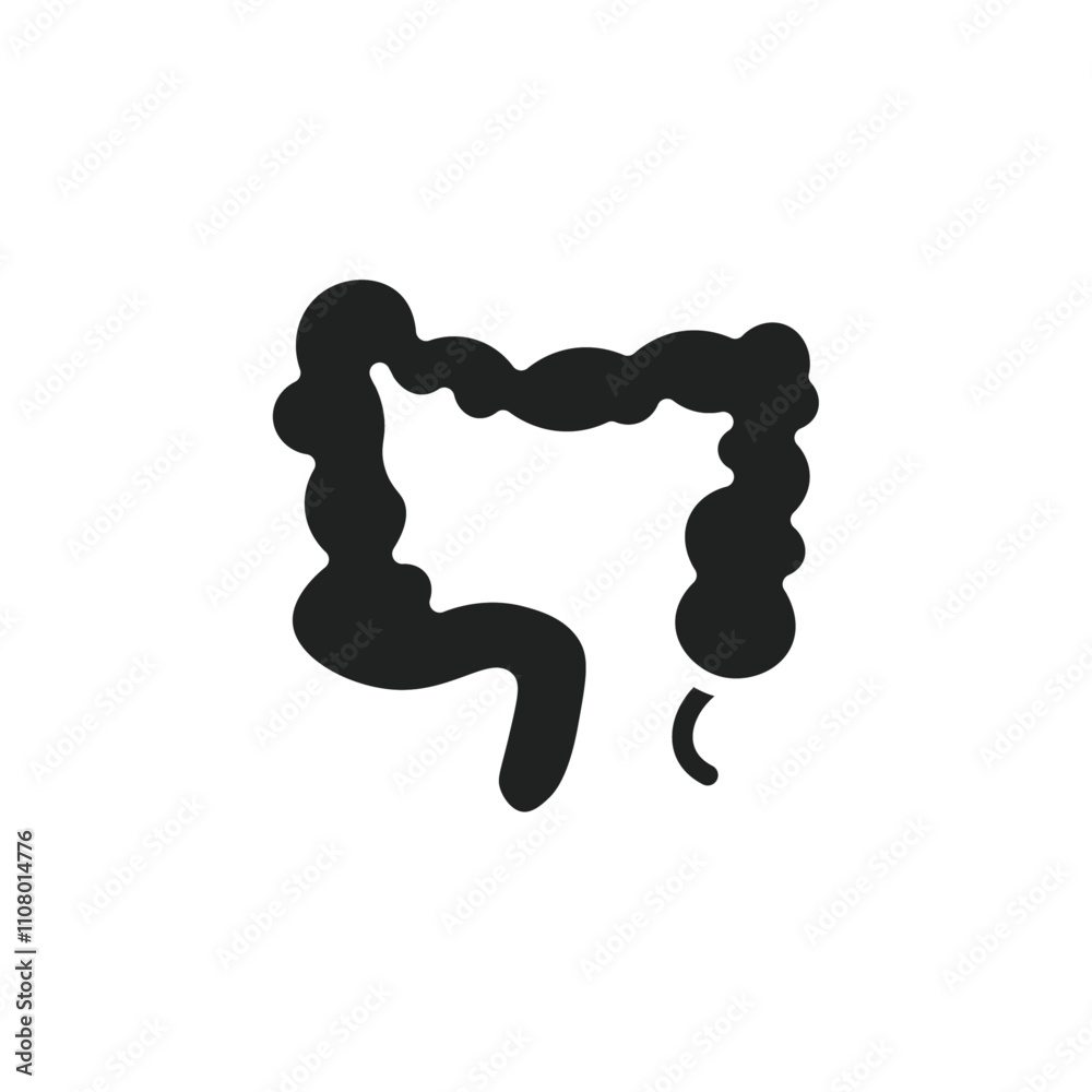 Poster Large intestine icon web design in vector