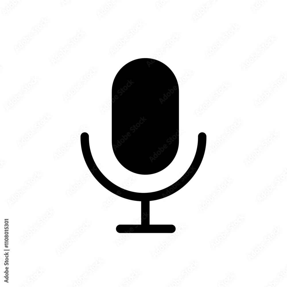 Poster microphone icon web design in vector
