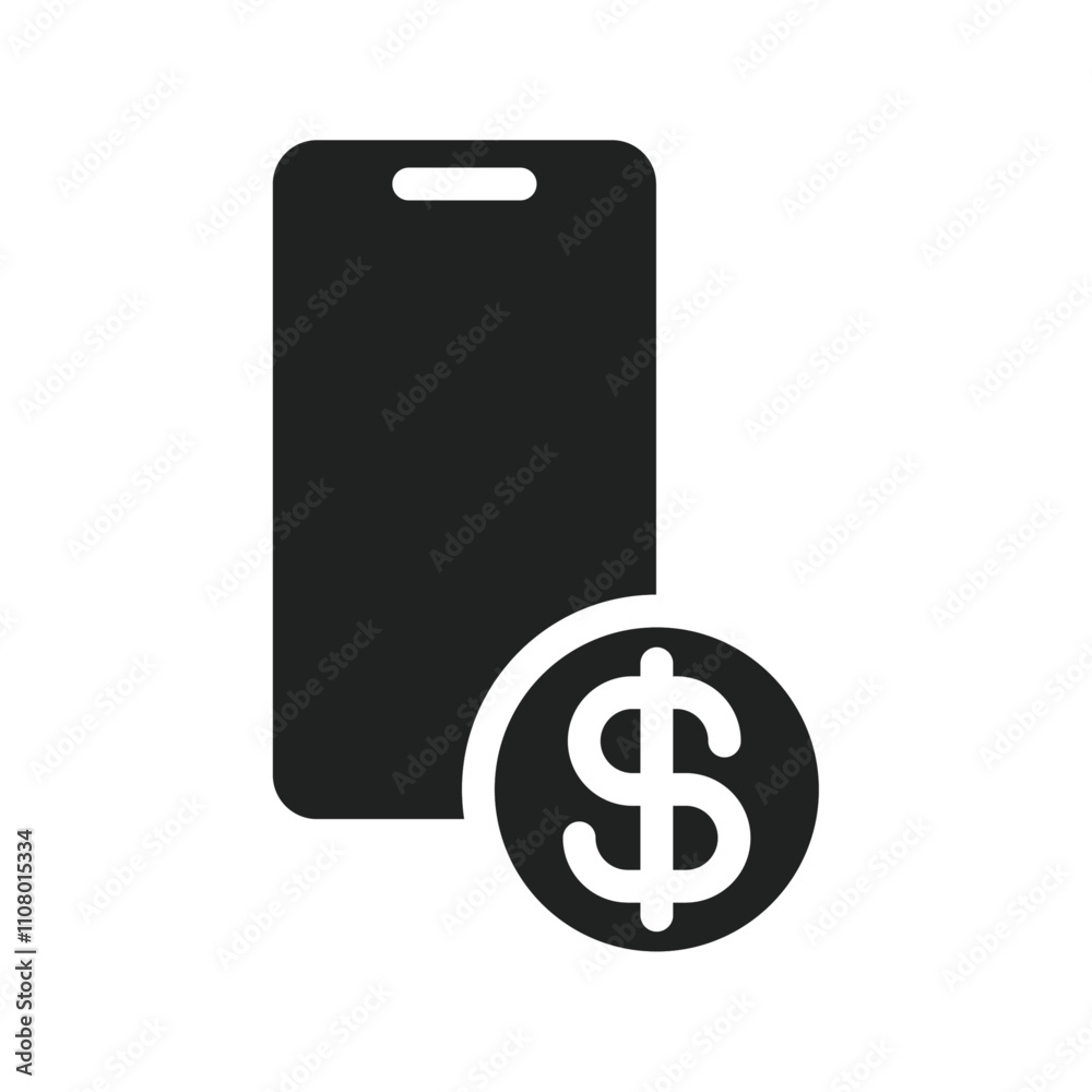 Poster mobile payment icon web design in vector