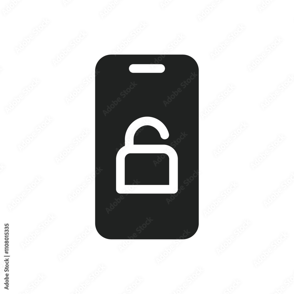Poster Mobile Unlock icon web design in vector
