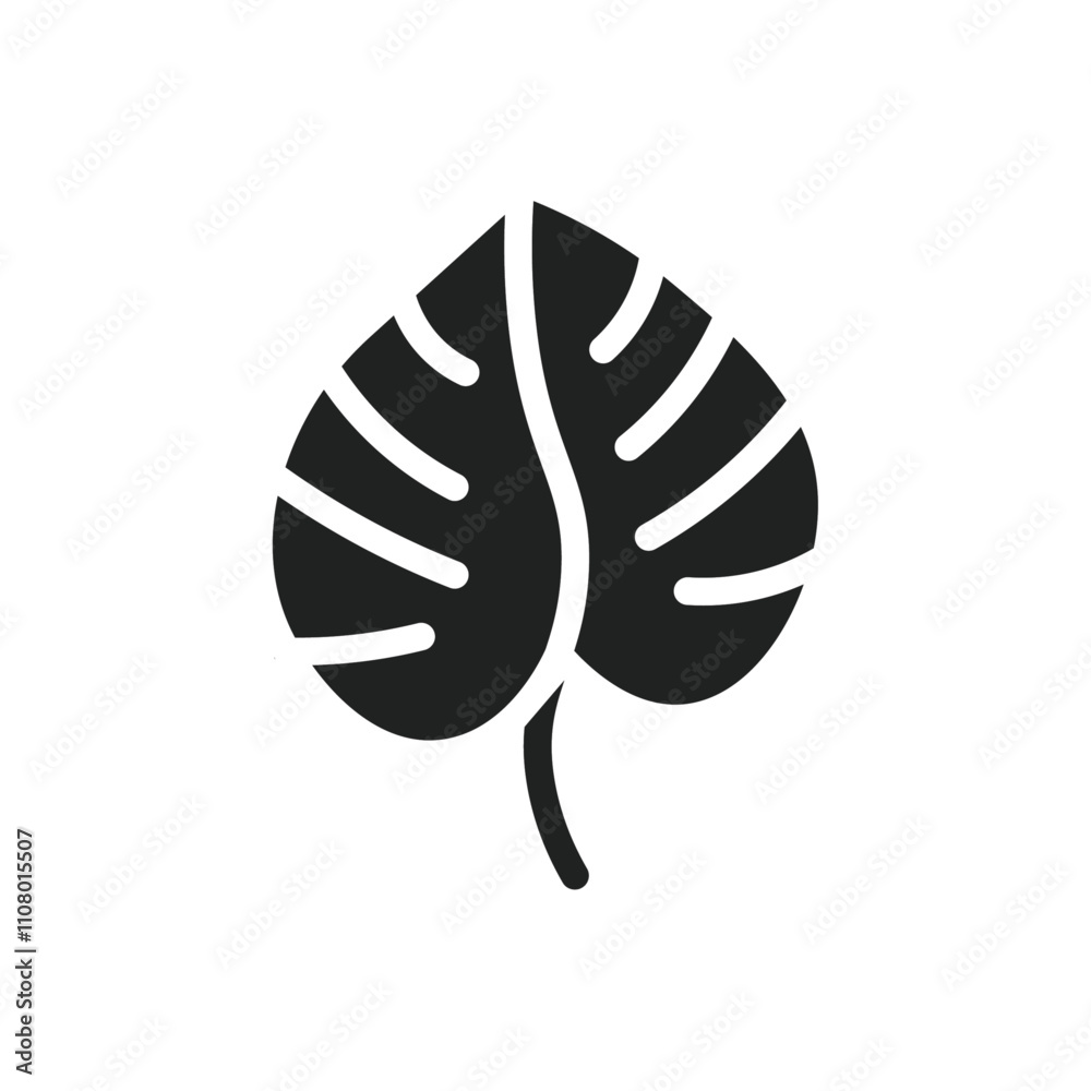 Poster monstera leaves icon web design in vector