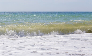 The power of water in a storm at sea