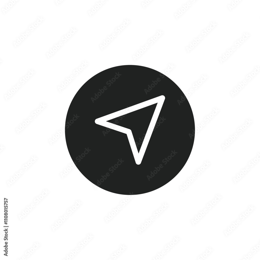 Aufkleber Navigator arrow icon web design in vector