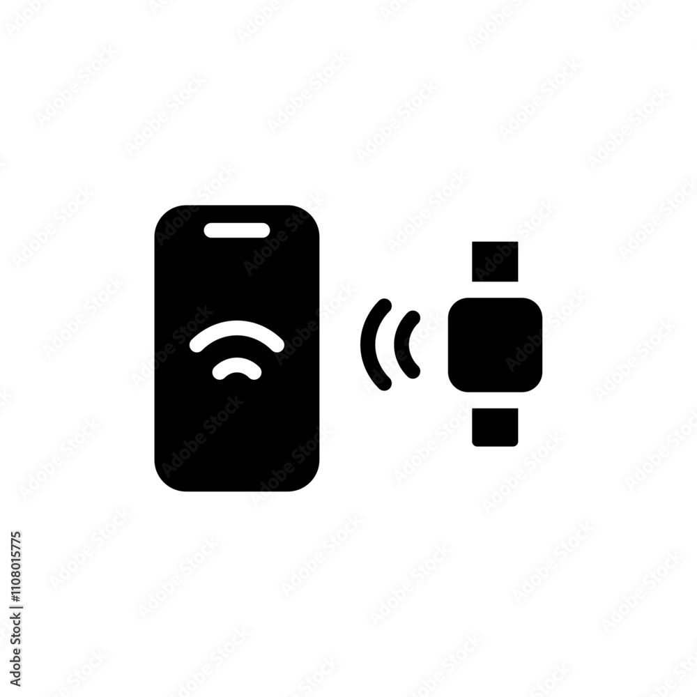 Aufkleber nfc bracelet connected icon web design in vector