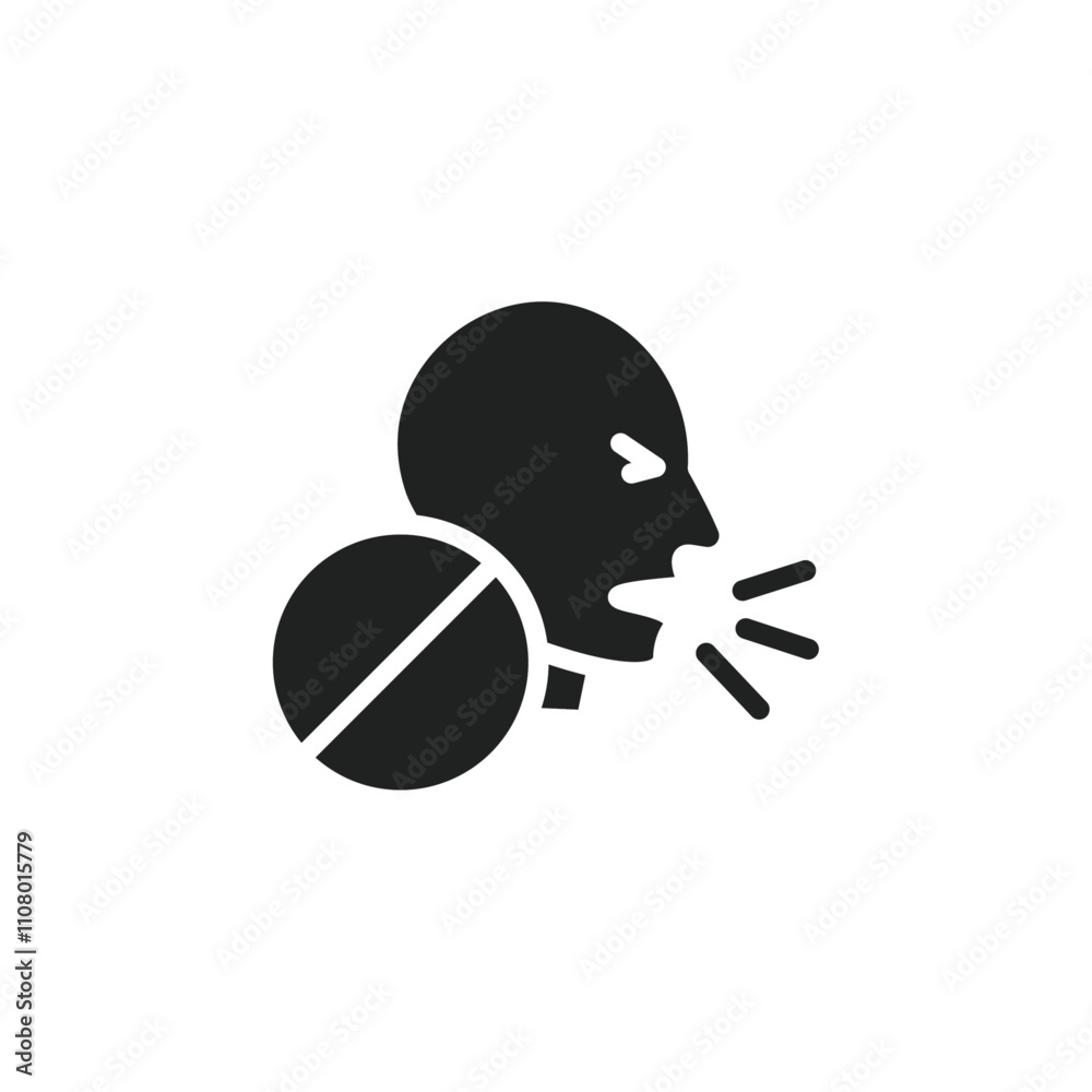 Aufkleber no cough icon web design in vector