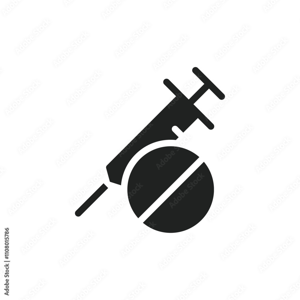 Poster No vaccine icon web design in vector