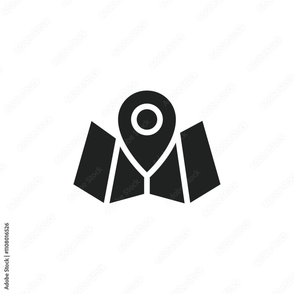 Poster Pin on a map icon web design in vector
