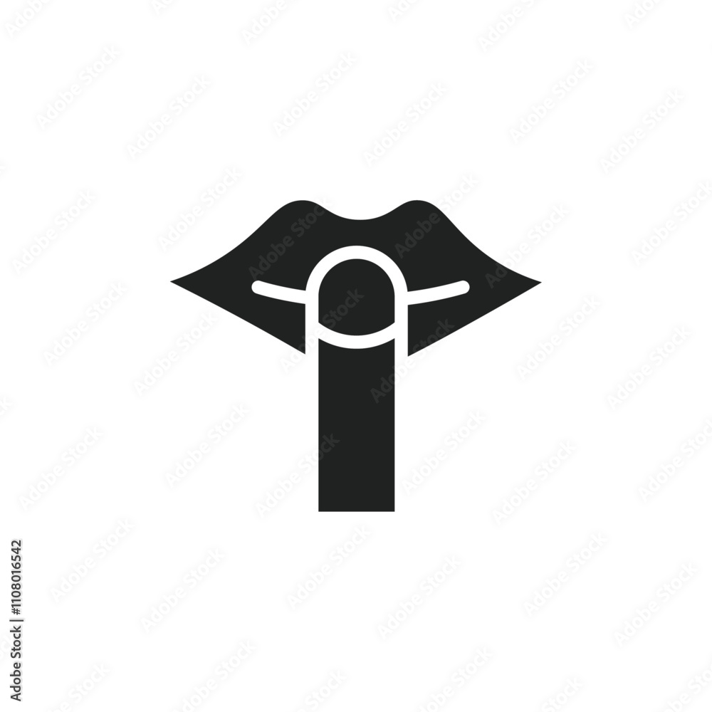 Poster Please do quite pssst icon web design in vector