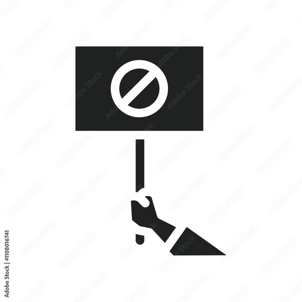 Poster Protest banner in hand icon web design in vector