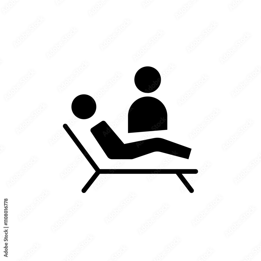 Poster psychologist and patient icon web design in vector