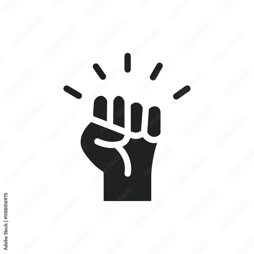 Poster raised fists icon web design in vector