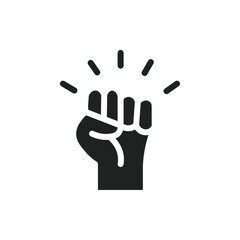 raised fists icon web design in vector