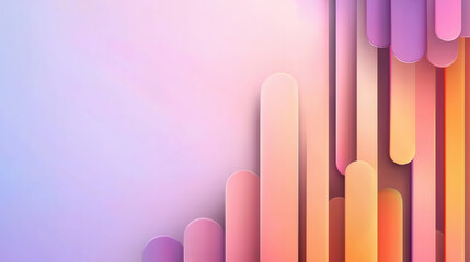 Obraz premium Vibrant pastel background with abstract vertical shapes in pink, orange, and purple hues, creating modern and artistic feel