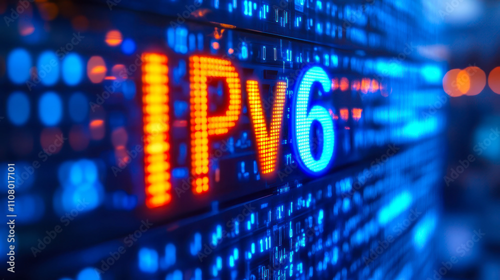 Fototapete digital matrix binary code illustrating ipv6 for internet protocol concepts