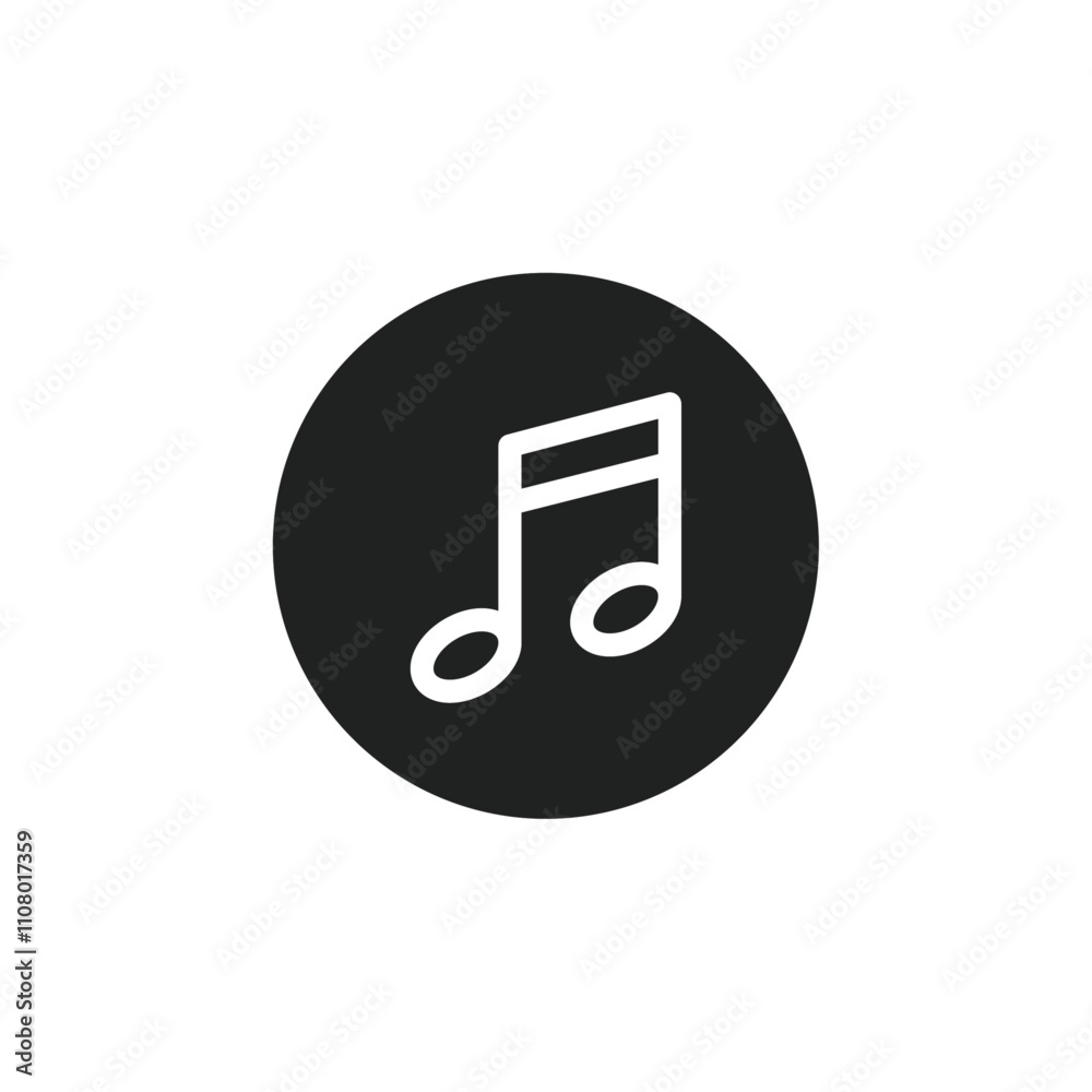 Aufkleber semiquaver note icon web design in vector