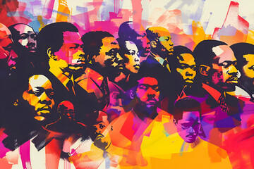 Silhouette of african american people