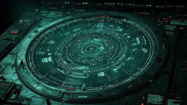 HUD Futuristic holographic scan, Smart city technology Internet connection, Technology digital data center communication abstract background