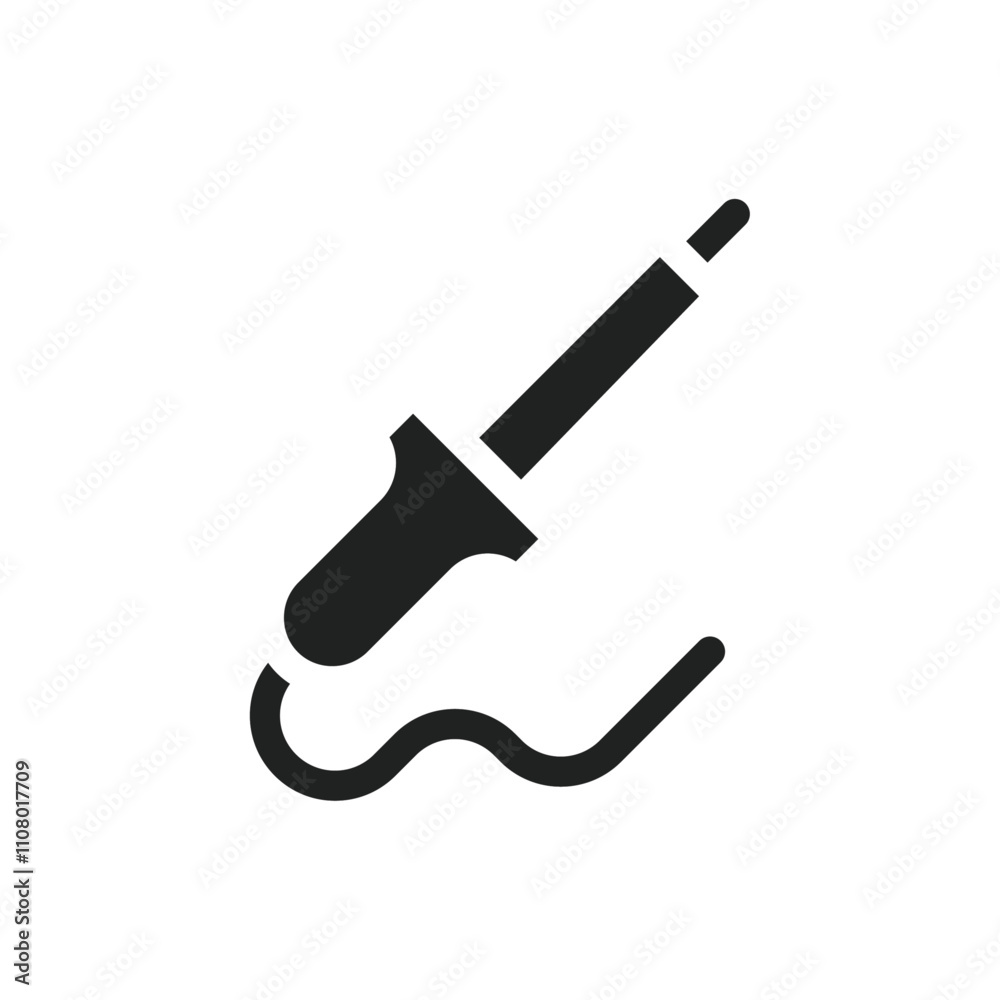Poster soldering iron icon web design in vector
