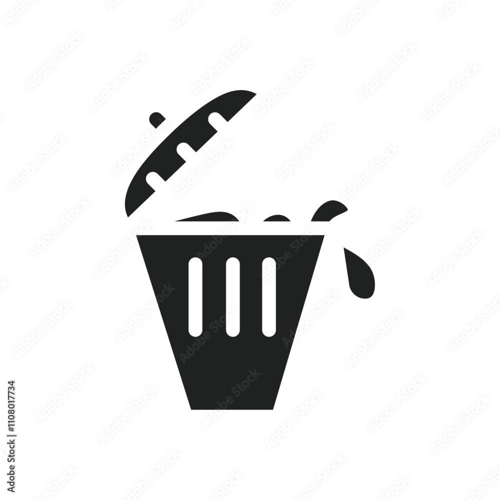 Poster Solid waste icon web design in vector