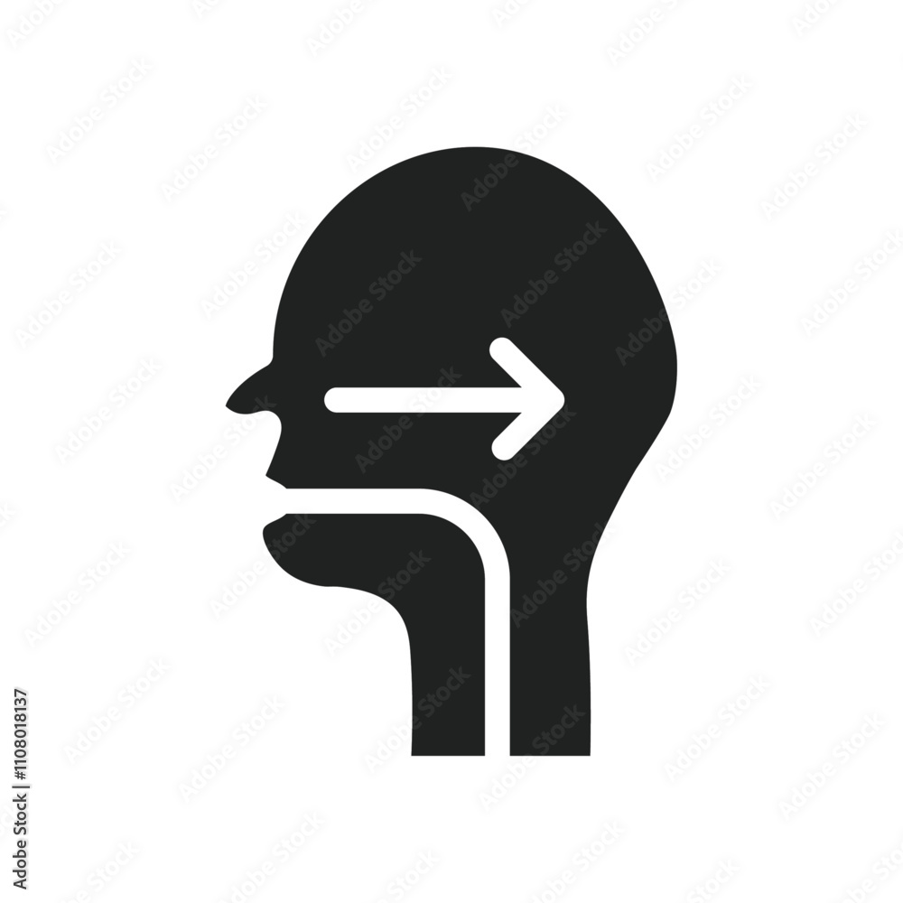 Poster Swallowing reflex icon web design in vector