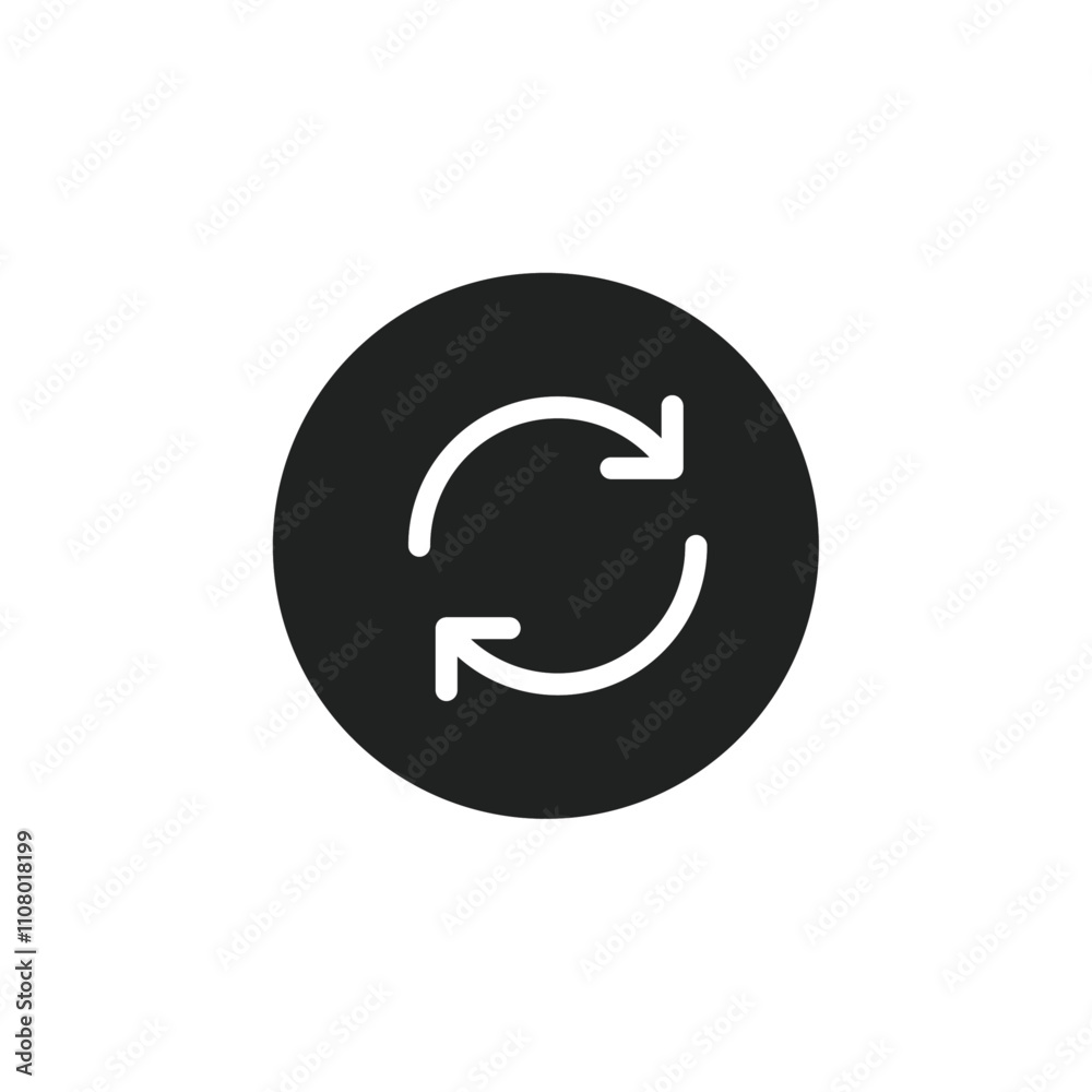 Aufkleber synchronization icon web design in vector