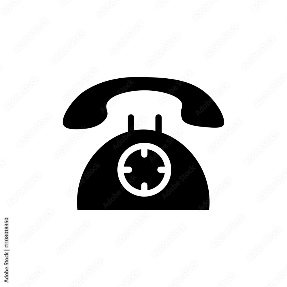 Poster telephone icon web design in vector